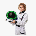 Astronaut Costume for Kids with Helmet, Halloween Costumes for kids Nasa Astronaut Helmet Suit with Movable Visor size (L)