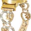 20mm Bling Metal Band Compatible with Samsung Galaxy Watch 7 FE 6 5 4 40/44mm Women,Galaxy Watch 5 Pro,6 4 Classic,Active 2,Love Heart Shape Bracelet Dog Paw Cute Wristband