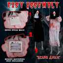 Outvita 2 Pack Hanging Halloween Skeleton Decorations Outdoor, Scary Swinging Grim Reapers for Best Halloween Outdoor Decor with Lighted Up Eyes, Creepy Haunted House Prop, Party Supplies