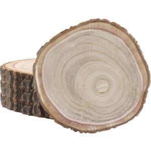Bonsicoky Wood Slices for Centerpieces 4 Pack, 7-8 Inch Rustic Wood Circles for Art Projects, Handmade Craft Discs, Organic Wooden Table Decor, Artistic Creations Medium