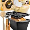 CRUSTLOVE Rectangular Cast Iron Dutch Oven for Bread Baking - incl. Sourdough Bread-Baking Supplies - 3.2QT Bread-Pan for Homemade-Bread, Sour dough Bread-Pans with Lid, Bread-Oven, Bread-Baking-Pan