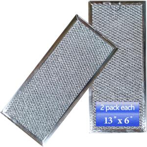 Microwave filter 13x6 replacement WB06X10596 W10208631A microwave vent filter fit for Amana KitchenAid Maytag Samsung Lg Ge Whirlpool Panasonic microwave replacement parts 2Pack