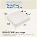 Waterproof Outdoor Seat Cushions 20x20x3 Inch, Patio Chair Cushions with Adjustable Straps & Handle, Fade-Resistant, Machine Washable, 2-Pack Light Grey
