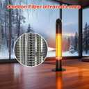 Outdoor Electric Patio Heater, Portable Infrared Heater, Heaters for Outdoor/Indoor Use, Standing Heaters for Patio, Garage, Backyard, 1500W, Black