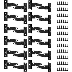 24 Pack 3 Inch T Strap Hinges, Stainless T Hinge for Gate Hinges Black