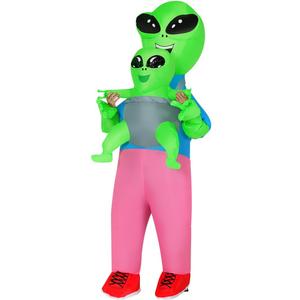 COMIN Inflatable Alien Costume for Adults with Alien Baby Blow Up Costume Inflatable Costume Full Body for Halloween Party (63")
