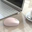 seenda Wireless Mouse for Laptop, 2.4G Noiseless Mouse with USB Receiver - Optical Tracking Portable Computer Mice for Chromebook, PC, Tablet, Windows System, 24 Months Battery Life - Pink