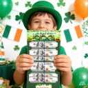 2 x St. Patricks Day Money Envelopes For Cash - 10 Slots Cash Gift Card Holders Surprise Envelope, Fun Creative Money Gift Idea for Women, Men, Kids, Teens, Parents, Friends (Green, 1Pcs)