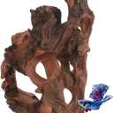 Natural Wood Aquarium Cave Betta Fish Hideout for Aquarium Fish Tank Decorations-Reptile Hide-Snake Hide-Cave for Cichlids Habitat Shelter for Crayfish Shrimp and Other Aquatic Pets 9-11.8" (10.2-11.8 Inch, multi-hole)
