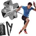 Bfsmile Running Speed Training 56" Parachute with Adjustable Strap, Free Carry Bag. Speed Chute Resistance Running Parachute for Kids Youth and Adults