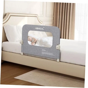 HOMEAL Bed Rail for Toddlers  32"x24" Foldable Baby Bed Rail Guard  Breathable Bed Rail for Twin, Full, Queen, King Beds, Grey, 1 Pack