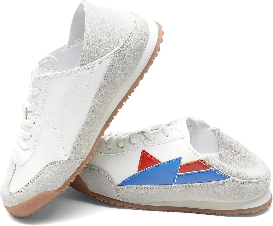 DREAM PAIRS Boys Girls Sneakers Foldable Back Retro Classic Casual Tennis Lightweight Breathable Walking Shoes for Little/Big Kid (White/Blue)