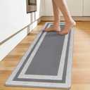 Anti Fatigue Rugs Non Skid Waterproof Floor Mat Cushioned Grey and Gray Farmhouse Comfort Standing Kitchen Mats for Floor, House, Sink, Office 17.3"x47.2"