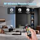 BTF-LIGHTING FCOB COB CCT 24V Kit Flexible High Density 24FT RF Dimmable Controller Tunable Color Temperture 3000K-6000K CRI 90+ LED Strip for Bedroom Kitchen Under Cabinet Indoor with DC24V Adapter