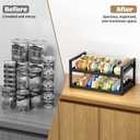 2-Tier Can Organizer for Pantry, Expandable Length Can Rack for Kitchen Shelf Organizer and Storage, Sturdy Metal Standing Can Holder for Canned Soup Soda Food Goods Storage, Stackable