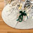 S-DEAL Knitted Christmas Tree Skirt, White 24 Inches Thick Rustic Small Tree Skirt for Xmas Decoration