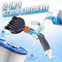 Havawish Pool Filter Cartridge Cleaner with Soap Dispenser Plumber Tape Set Scrubber Brush Wand for Spa Pool Filters Cleaning Kit Hot Tub Fits 3/4" Garden Hose