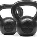 Yes4All Kettlebell Sets, 5 - 10 - 15 - 20 - 25 - 30 LB Cast Iron Strength Training Kettlebells, Wide Handles & Flat Bottom, Multi-Level from Beginners to Pros for Strength Training & Home Gym