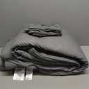 Amazon Basics 2 Piece Soft, Lightweight Down-Alternative All-Season Comforter and Bedding Set, Pinch Pleat, Twin/TwinXL, Dark Grey