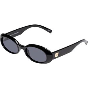Le Specs Work It! Sunglasses - Oval, Unisex, Minimalist Sleek Style (Black)