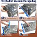 HIBAG Vacuum Storage Bags, 12 Jumbo Vacuum Seal Bags for Clothing, Space Bags for Clothes, Comforters, Blankets, Bedding (12J)