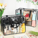 Reginary 7 Pack Large Clear Toiletry Cosmetic Makeup Bag with Zipper and Handle Travel Tote Pouch PVC Plastic Toy Storage Organizer