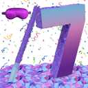 Purple Birthday Party Decorations, 15.7 Purple Number 7 Pinata with Stick Blindfold Confetti for Girls Boys 7th Birthday Activity Game Gift