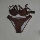 ZAFUL Women High Cut Bikini Sets String Sexy Swimsuit Two Piece Underwire Bathing Suit Brazilian Cheeky Cut Out Cute Swimwear L