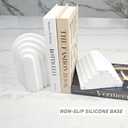 Heavy Book Ends Set of 2, Concrete Bookends for Shelves and Bookshelf Decor, Stylish and Durable Decor, Minimalist Book Ends for Shelves, Perfect for Home and Office (Arch 3)