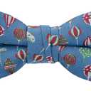 OCIA Holiday Pre-Tied Bowtie Christmas Halloween Festival Pattern Bow Tie for Men Boys (A Blue Green Red White)