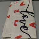 Artoid Mode White Love Valentine's Table Runner, Seasonal Anniversary Kitchen Dining Table Decoration for Home Party 13x108 Inch