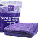 Maxshine 24" x 36" Universal Purple Duo Twisted Microfiber Towel (1200GSM)  Large, Plush, Rinse-Free Double-Sided Drying Towel  Super Absorbent Microfiber for Drying