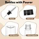 8 Pack 25 oz Syrup Bottle Plastic Long Neck Bottle with Stainless Steel Leakproof Tapered Spout Pourer and Cap Alcohol Juice Coffee Container for Home Bar Service Bartending Supplies