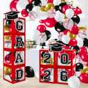 Graduation Decorations 2026 Graduation Party Decorations Set of 4 Boxes with 129pcs Balloons Arch Garland Kit Party Supplies for Any Grades Red
