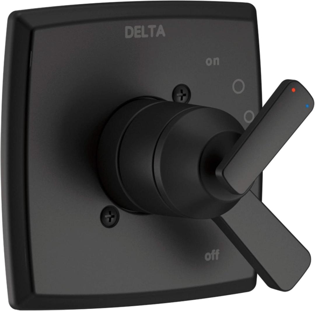 Delta Ashlyn 17 Series Dual-Function Valve Trim Kit, Matte Black 2 Handle Set for Shower Faucet System, Matte Black T17064-BL (Valve Not Included) (6 x 4.63 x 6 inches)