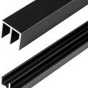 Raytano 48" Metal Sliding Door Track Set for 1/4" Thick Panels Glass Closet Cabinet Door Window Sliding Track, Size 48 x 0.79 inches（Black）, 1/4-48in-1set