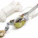 Heavy Duty Rope Puller, 3/4 Ton (1650 lbs) Hand Winch (100FT/30M)