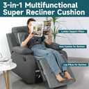HOMBYS 3-in-1 Recliner Seat Cushion with Lumbar Support Pillow & Footrest, Multi-Functional Adjustable Height 2" to 6" for You to Choose, Non-Slip Foam Chair Cushion for Elderly, Light Grey, 20"x20"x2"