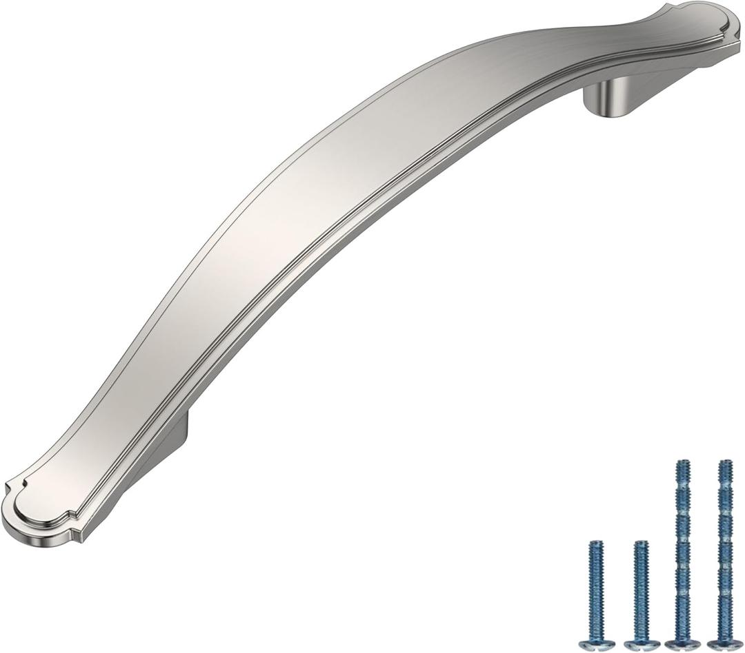 AOOTOCH 10 Pack Brushed Satin Nickel Kitchen Cabinet Handles Cabinet Pulls 3.75 inch Hole Center Cabinet Hardware Drawer Handles for Cabinet Dresser and Cupboard AT2792BSN