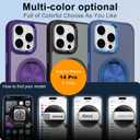 ZIYE Black Case for iPhone 14 Pro Case with Stand [Compatible with MagSafe] Slim Heavy Duty Protection Military Grade Shockproof Magnetic Cover with 360 Rotatable Ring Kickstand for Women Men