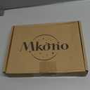 Mkono Necklace Holder Metal Jewelry Display Stand Necklace Organizer with 22 Hooks for Storage and Hanging Bracelet Keychain Home Room Decor for Women,Gold