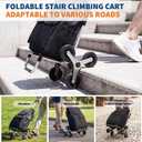 Folding Shopping Cart with Removable 56L Bag, 150Lbs Capacity Stair‑Climbing Utility Cart, Lightweight Collapsible Grocery Wagon with Wheels for Travel, Laundry, Storage