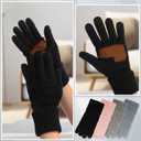 Geyoga 4 Pairs Women's Touchscreen Warm Winter Gloves Knit Thermal Glove with 3 Touch Screen Fingers for Women Cold Gifts