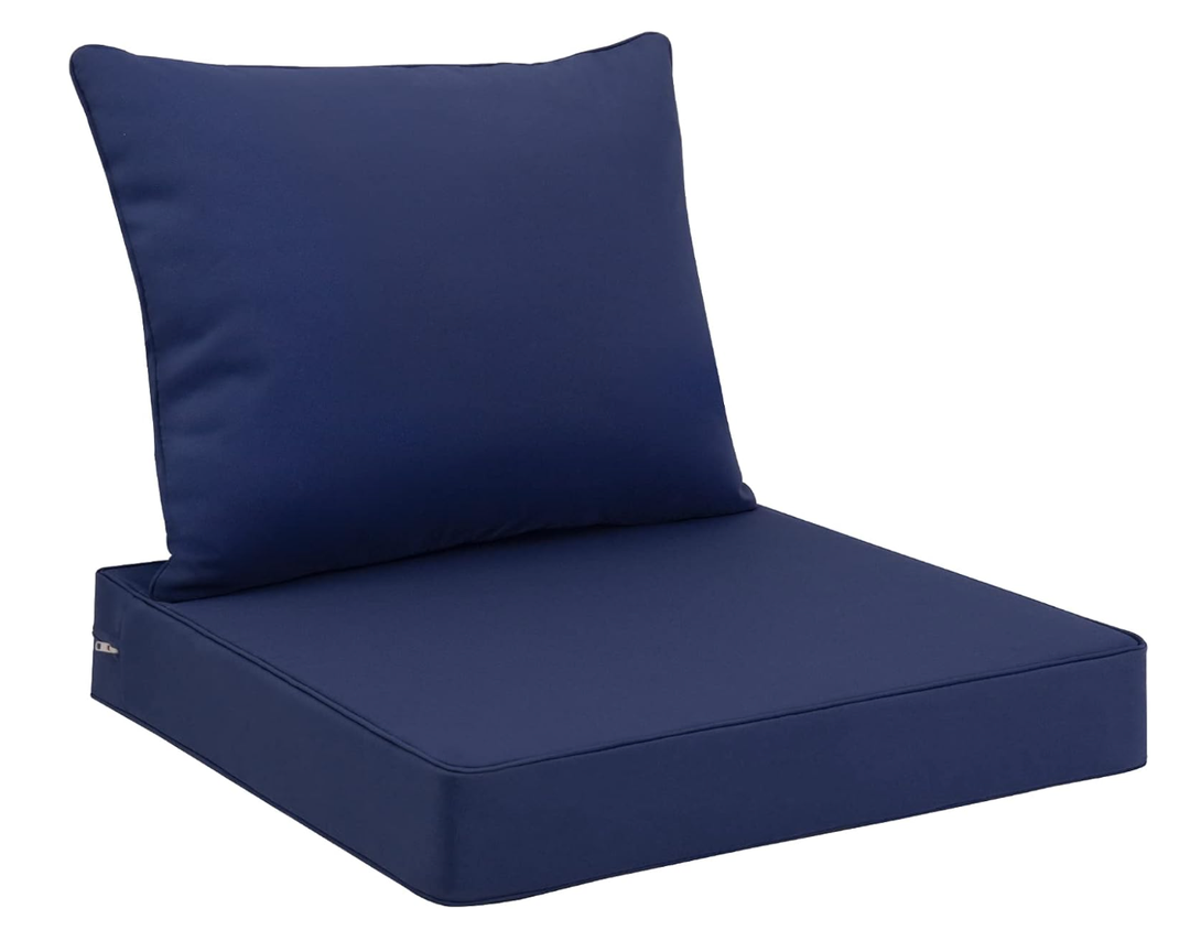 Favoyard Outdoor Seat Cushion Set 22 x 24 Inch Waterproof & Fade Resistant Patio Furniture Cushions with Removable Cover Deep Seat & Back Cushion with Tie Straps for Chair Sofa Couch