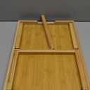 Bamboo Bed Tray Table with Foldable Legs, Breakfast in Bed Tray for Eating, Kitchen Serving Trays, Folding Table for Sofa, Beds, Eating, Working, Used As Laptop Desk Snack Trays, Brown (Medium)