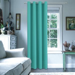 ChrisDowa Blackout Curtains 108 Inches Long for Living Room, Grommet Thermal Insulated Room Darkening Curtains for Bedroom (1 Panel Set, Teal, 52W x 108L)