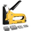 Upholstery Staple Gun Heavy Duty, YEAHOME 4-in-1 Stapler Gun with 4000 Staples, Manual Brad Nailer Power Adjustment Stapler Gun for Wood, Crafts, Carpentry, Decoration DIY