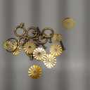 Gold Cabinet Knobs Backplate, 6Pcs Decorative 0.95 Inch Drawer Pull Handle Washer Brass Cabinet Hardware for Fixing Doorknobs (Chrysanthemum Shape)