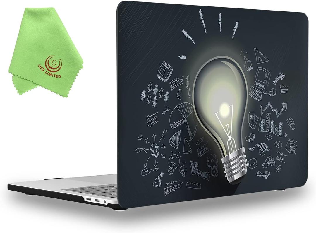 UESWILL Compatible with 2019 2020 MacBook Pro 16 inch Model A2141 with Touch Bar & USB-C Creative Design Pattern Hard Shell Case Cover, Bulb