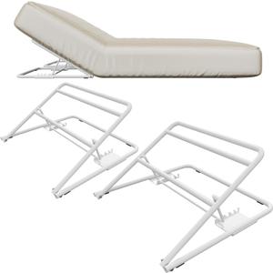 2 Pack Under Mattress Bed Wedge, 4-Level Adjustable Height Bed Elevator, Mattress Incline Support for Acid Reflux, Heartburn, GERD and Sleep Support, Heavy-Duty Steel Frame Holds 200 LBS